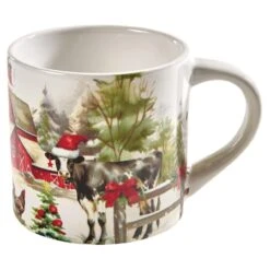 Christmas At The Farm Mugs - Set Of 4