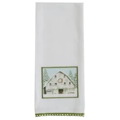 Christmas Barn Patch Dishtowels - Set Of 2