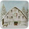 Christmas Barn Salad Plates - Set Of 4