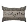 Custom House Black Tan Jacquard Amazing Grace Pillow - 14x22