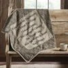 Custom House Black Tan Jacquard Quilted Lap Throw - 34x34