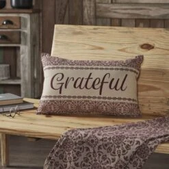 Alternative view of Custom House Burgundy Tan Jacquard Grateful Pillow - 14x22