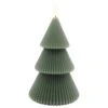 Dark Green Tiered Tree LED Candle - Large 3.8x6.25