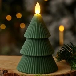Dark Green Tiered Tree LED Candle - Large 3.8x6.25 -Country Home Decor Store dark green tiered tree led candle large 3 8x6 25 400000726229 image2 79620.1761869272