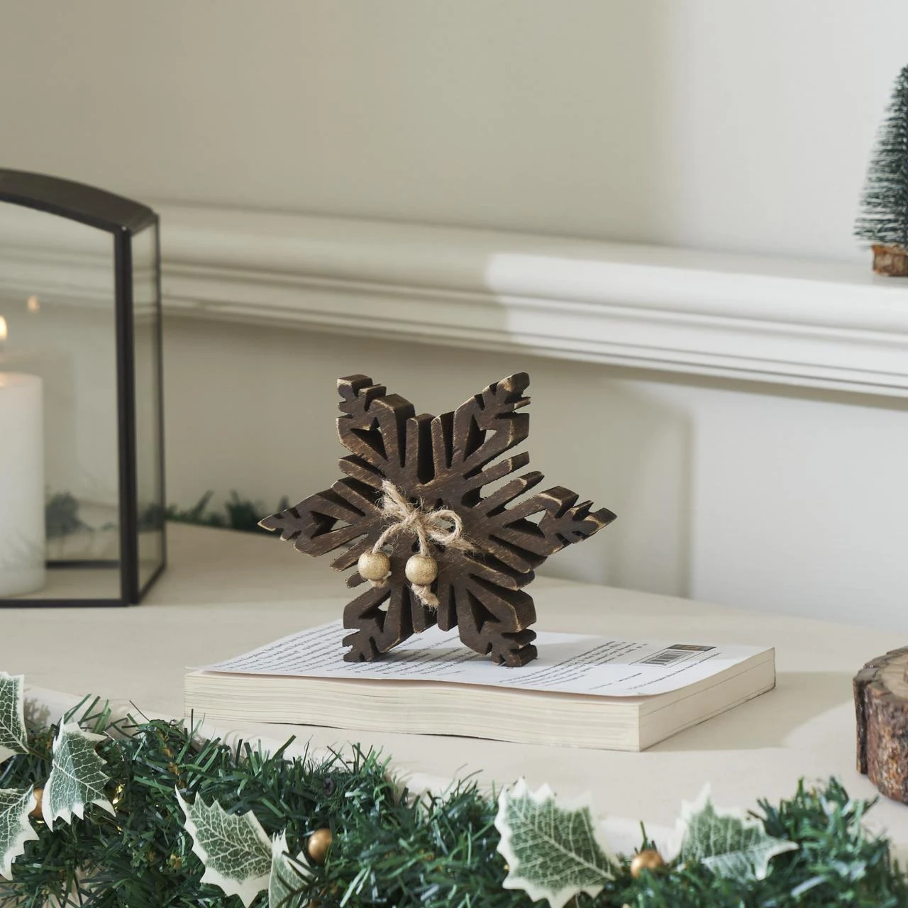 Dark Wooden Snowflake - 7.75x7.75 2 Dark Wooden Snowflake - 7.75x7.75 - Image 2