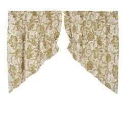 Alternative view of Dorset Gold Floral Prairie Gathered Curtains - 72x36