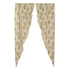 Alternative view of Dorset Gold Floral Prairie Gathered Curtains - 72x84