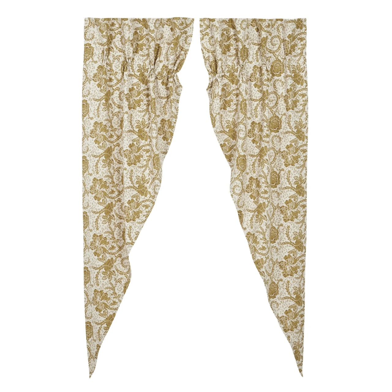 Dorset Gold Floral Prairie Gathered Curtains - 72x84 2 Dorset Gold Floral Prairie Gathered Curtains - 72x84 - Image 2