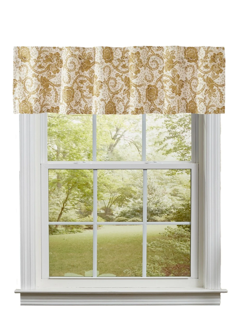 Dorset Gold Floral Valance - 60x16 3 Dorset Gold Floral Valance - 60x16 - Image 3