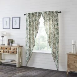 Dorset Green Floral Prairie Gathered Curtains - 72x84 6 Dorset Green Floral Prairie Gathered Curtains - 72x84 -Country Home Decor Store dorset green floral prairie gathered curtains 72x84 840233904832 image3 39464.1754093440