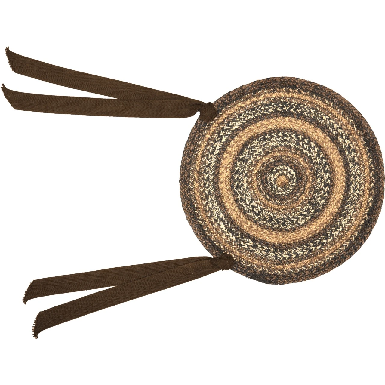 Espresso Jute Chair Pads - Set Of 2 1 Espresso Jute Chair Pads - Set Of 2