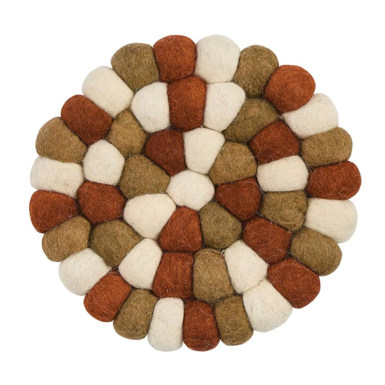 Fall Wool Ball Trivet - 8" 1 Fall Wool Ball Trivet - 8"