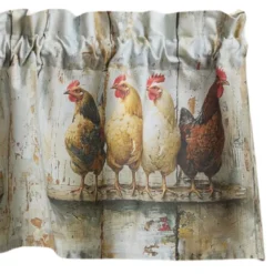 Four Chickens In A Row Valance - 60x14