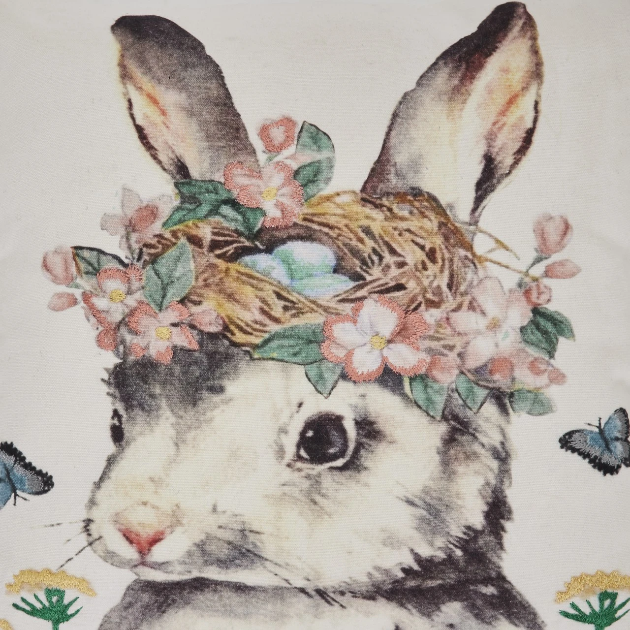 Garden Bunny Pillow - 18x18 3 Garden Bunny Pillow - 18x18 - Image 3