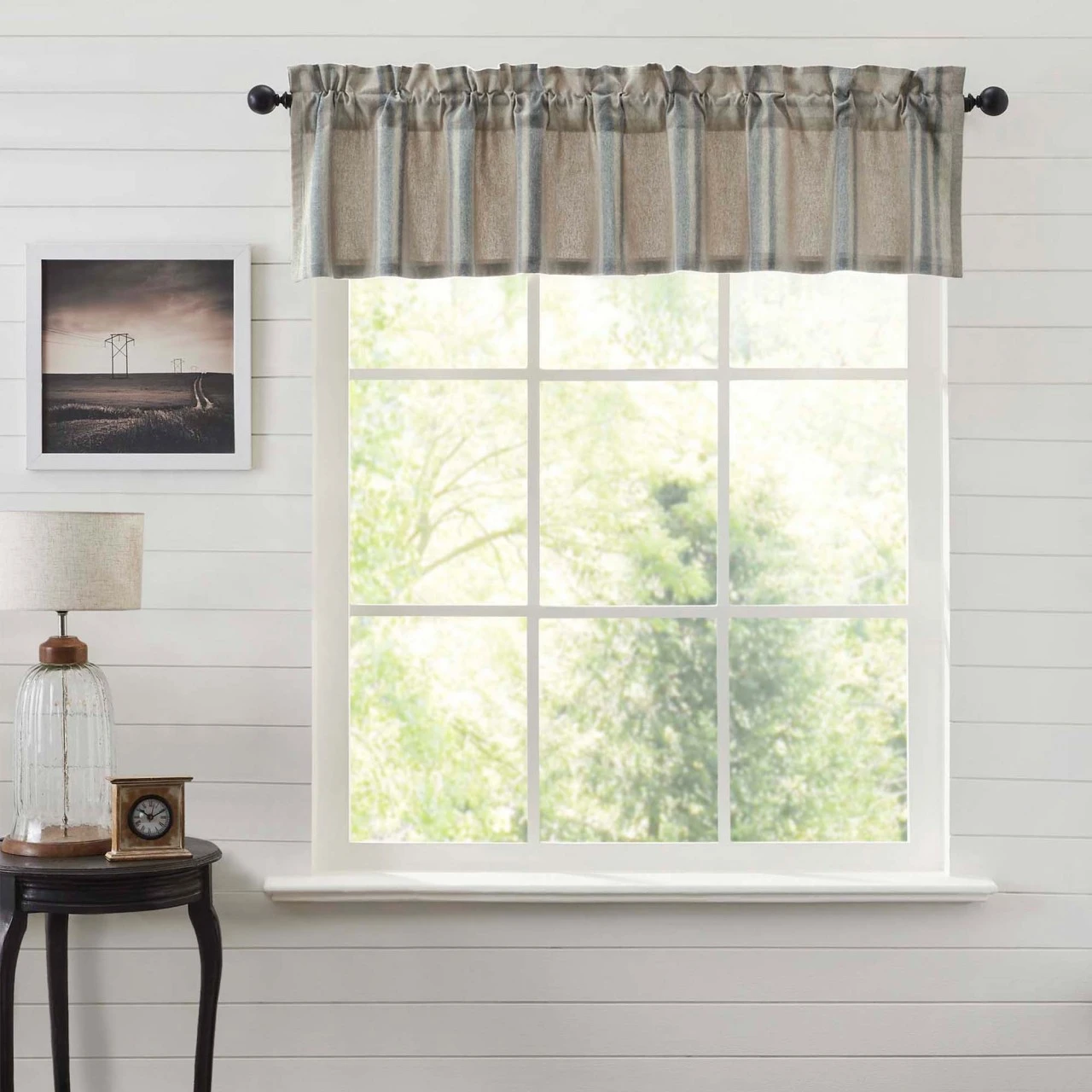 Grain Sack Blue Valance - 72x16 3 Grain Sack Blue Valance - 72x16 - Image 3