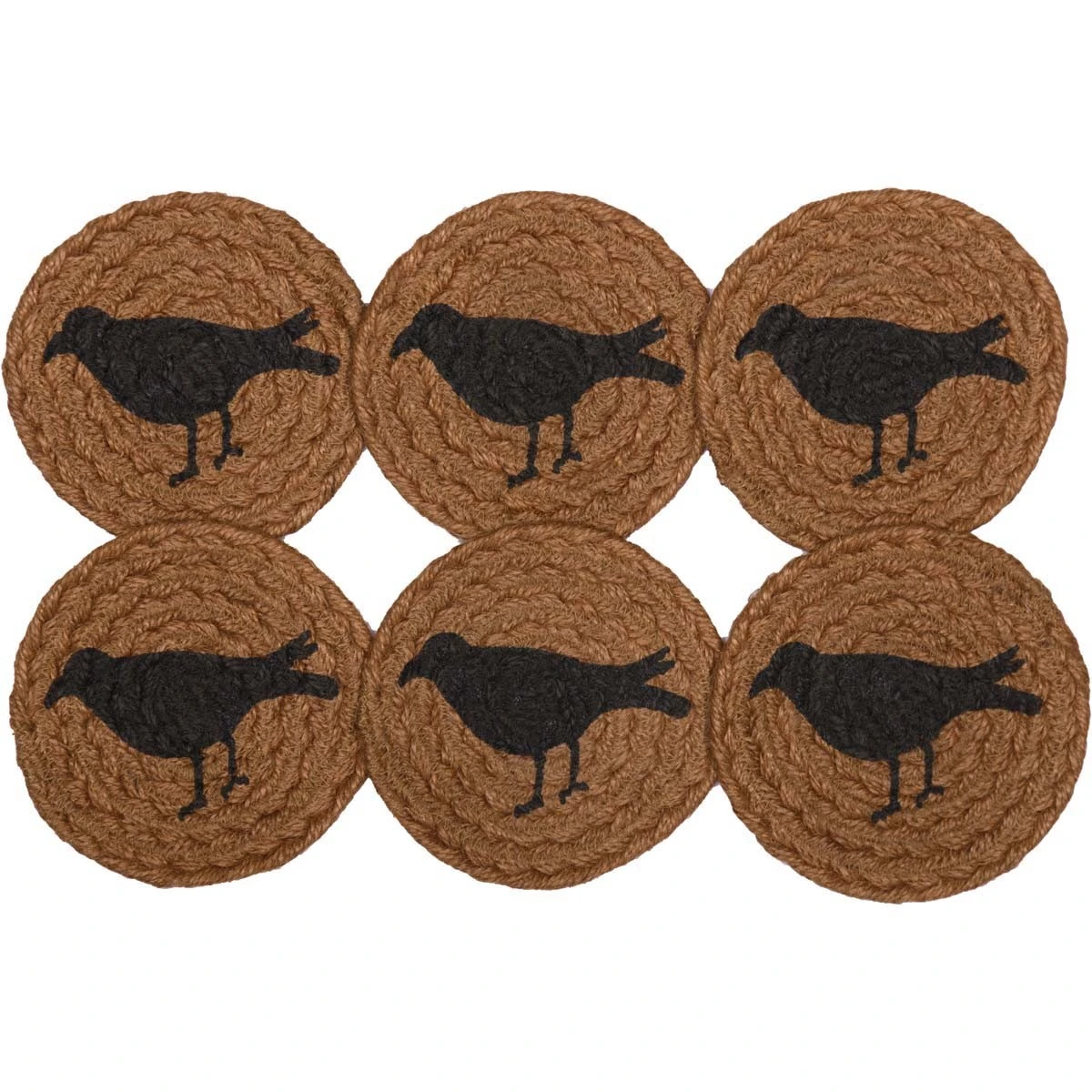 Heritage Farms Crow Jute Coasters - Set Of 6 2 Heritage Farms Crow Jute Coasters - Set Of 6 - Image 2