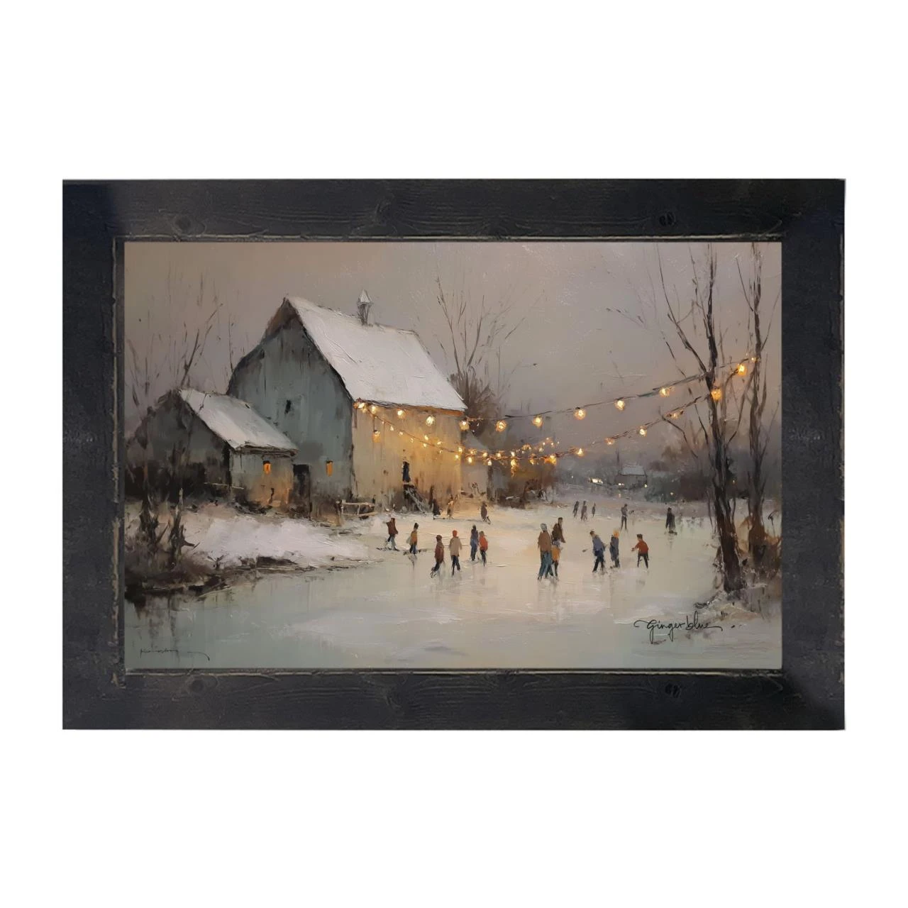 Ice Skating At The Farm - Black Frame 25x15 1 Ice Skating At The Farm - Black Frame 25x15