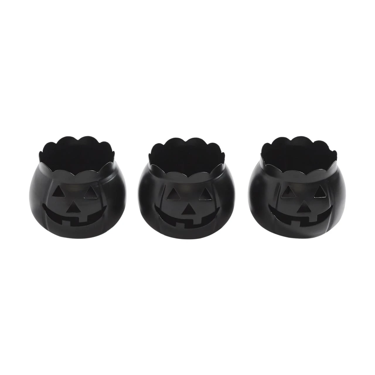 Jack O Lantern Candle Holders - Black Set Of 3 1 Jack O Lantern Candle Holders - Black Set Of 3
