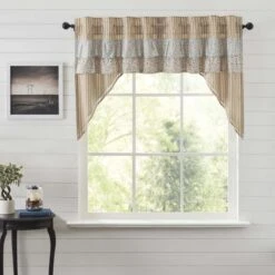 Kaila Ticking Gold Ruffled Swags - 72x36 6 Kaila Ticking Gold Ruffled Swags - 72x36 -Country Home Decor Store kaila ticking gold ruffled swags 72x36 810055894765 image3 58385.1754089749