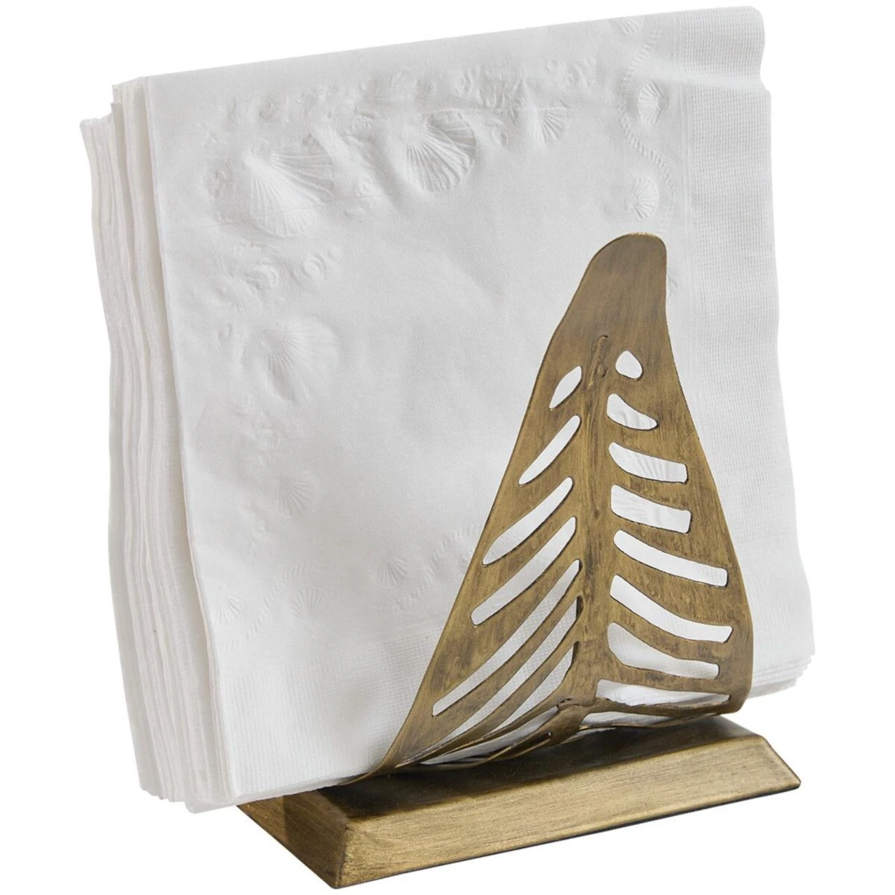 Leaf Napkin Holder - Antique Brass 2 Leaf Napkin Holder - Antique Brass - Image 2