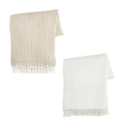 Macrame Muslin Throw - Taupe - FINAL SALE - NO RETURNS 3 Macrame Muslin Throw - Taupe - FINAL SALE - NO RETURNS -Country Home Decor Store macrame muslin throw taupe final sale no returns 718540910269 image2 52017.1766431318