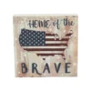 My Country Home Of The Brave American Flag On Map Block Sign - 6x6