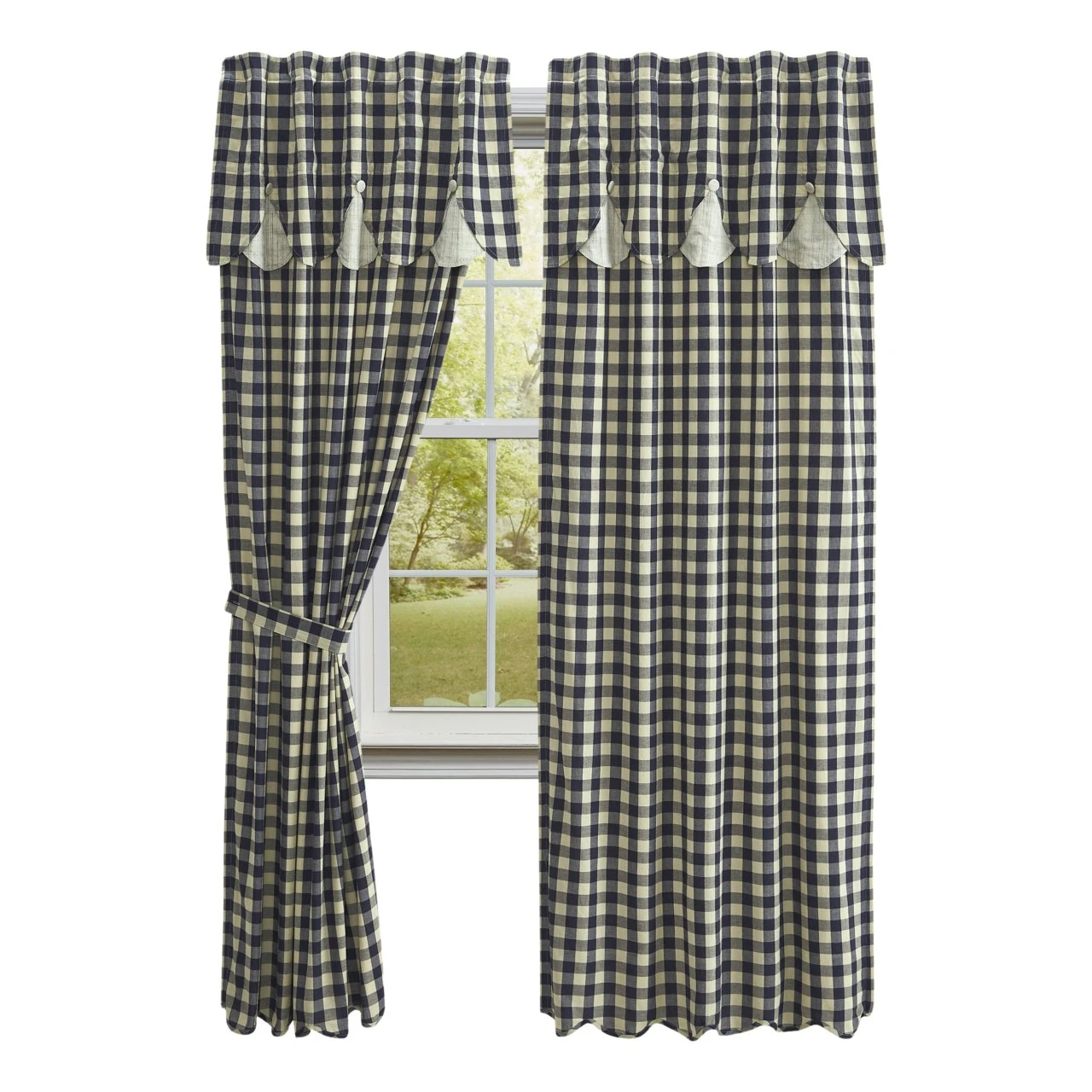My Country Panel With Lined Layered Valance - Set Of 2 80x84 1 My Country Panel With Lined Layered Valance - Set Of 2 80x84