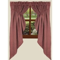 Philmont Jacquard Prairie Gathered Curtains - Barn Red 72x63 6 Philmont Jacquard Prairie Gathered Curtains - Barn Red 72x63 -Country Home Decor Store philmont jacquard prairie gathered curtains barn red 72x63 643934368343 image3 91555.1754078851