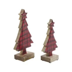 Red Plaid Wooden Trees - Set Of 2 7 Red Plaid Wooden Trees - Set Of 2 -Country Home Decor Store red plaid wooden trees set of 2 840233947709 image4 82812.1763069731