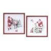 Melrose Santa & Animal - Framed Set Of 2 14x14