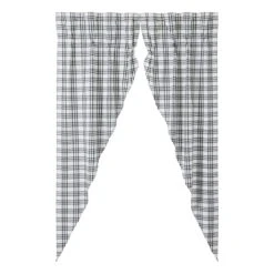 Alternative view of Sawyer Mill Black Plaid Prairie Gathered Curtains - 72x84