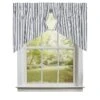 Sawyer Mill Black Ticking Stripe Prairie Gathered Curtains - 72x36