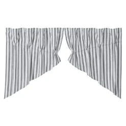 Alternative view of Sawyer Mill Black Ticking Stripe Prairie Gathered Curtains - 72x36