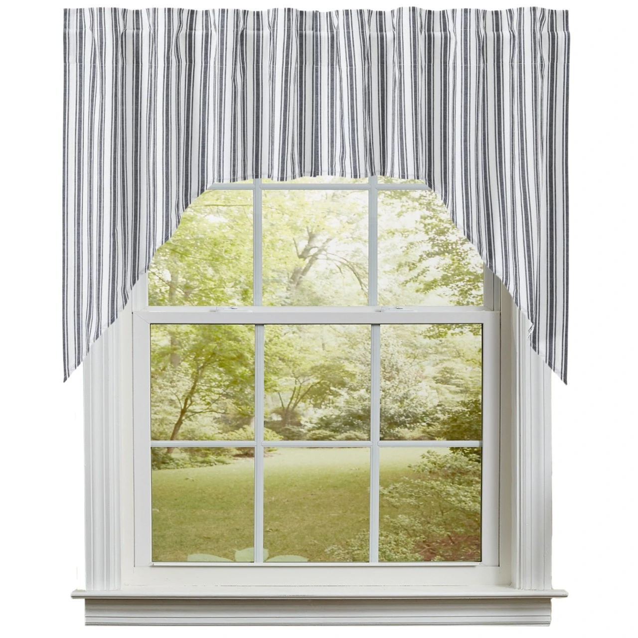 Sawyer Mill Black Ticking Stripe Swags - 72x36 1 Sawyer Mill Black Ticking Stripe Swags - 72x36
