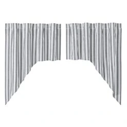 Alternative view of Sawyer Mill Black Ticking Stripe Swags - 72x36