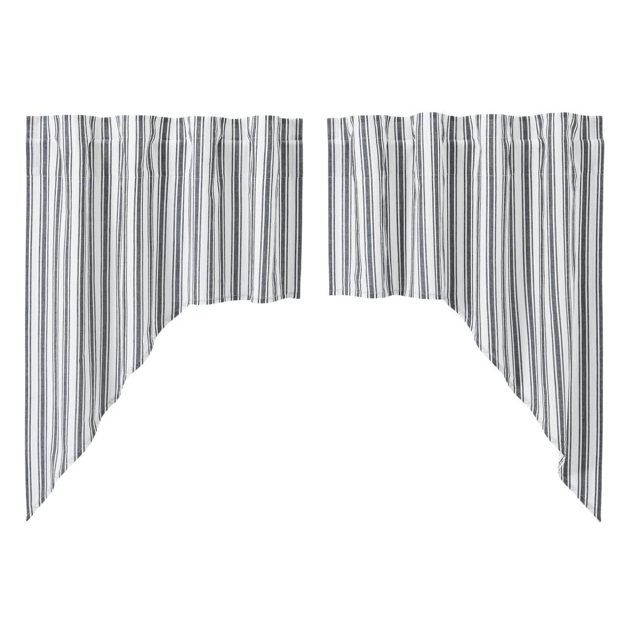 Sawyer Mill Black Ticking Stripe Swags - 72x36 2 Sawyer Mill Black Ticking Stripe Swags - 72x36 - Image 2