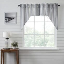 Sawyer Mill Black Ticking Stripe Swags - 72x36 6 Sawyer Mill Black Ticking Stripe Swags - 72x36 -Country Home Decor Store sawyer mill black ticking stripe swags 72x36 840233900230 image3 81567.1754091732