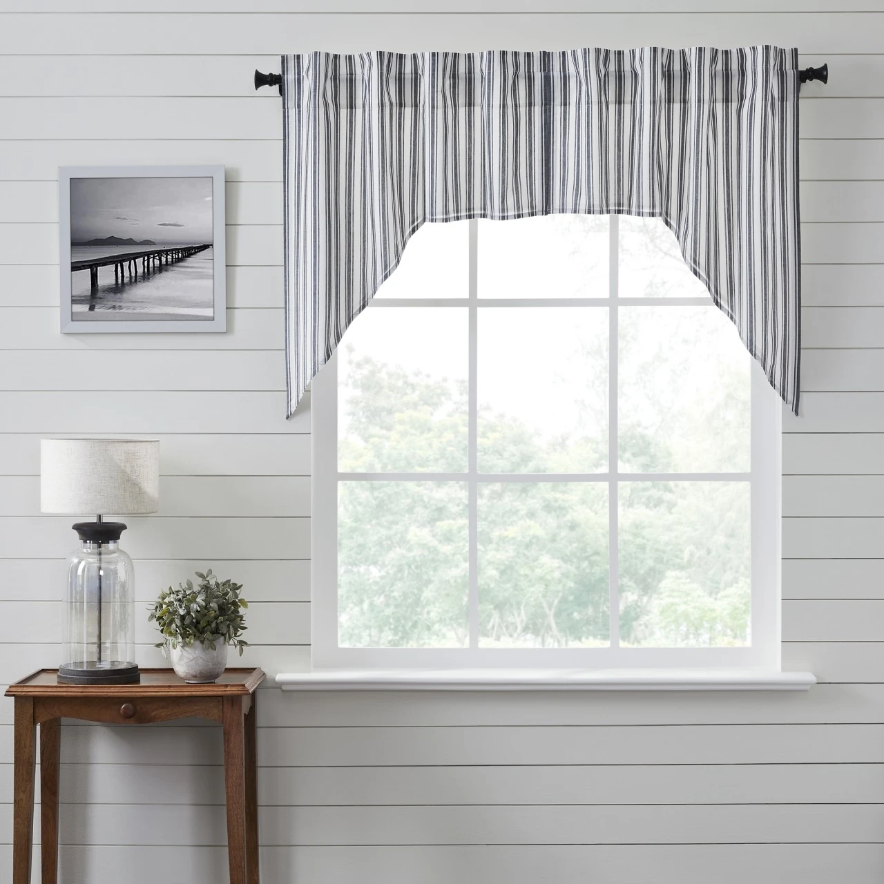 Sawyer Mill Black Ticking Stripe Swags - 72x36 3 Sawyer Mill Black Ticking Stripe Swags - 72x36 - Image 3