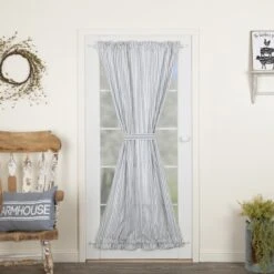 Sawyer Mill Blue Ticking Stripe Door Panel - 40x72 6 Sawyer Mill Blue Ticking Stripe Door Panel - 40x72 -Country Home Decor Store sawyer mill blue ticking stripe door panel 40x72 840528180408 image3 95770.1754081980