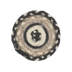 Sawyer Mill Charcoal Creme Jute Coasters - Set Of 6