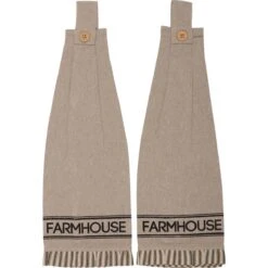 Sawyer Mill Charcoal Farmhouse Tab Towels - Set Of 2