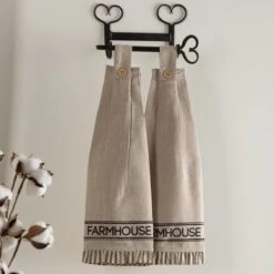 Alternative view of Sawyer Mill Charcoal Farmhouse Tab Towels - Set Of 2