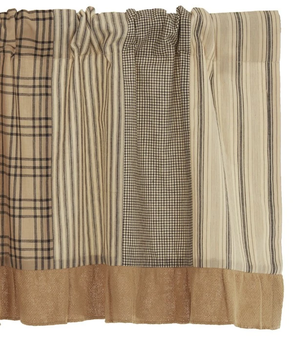 Sawyer Mill Charcoal Patchwork Valance - 60x19 1 Sawyer Mill Charcoal Patchwork Valance - 60x19