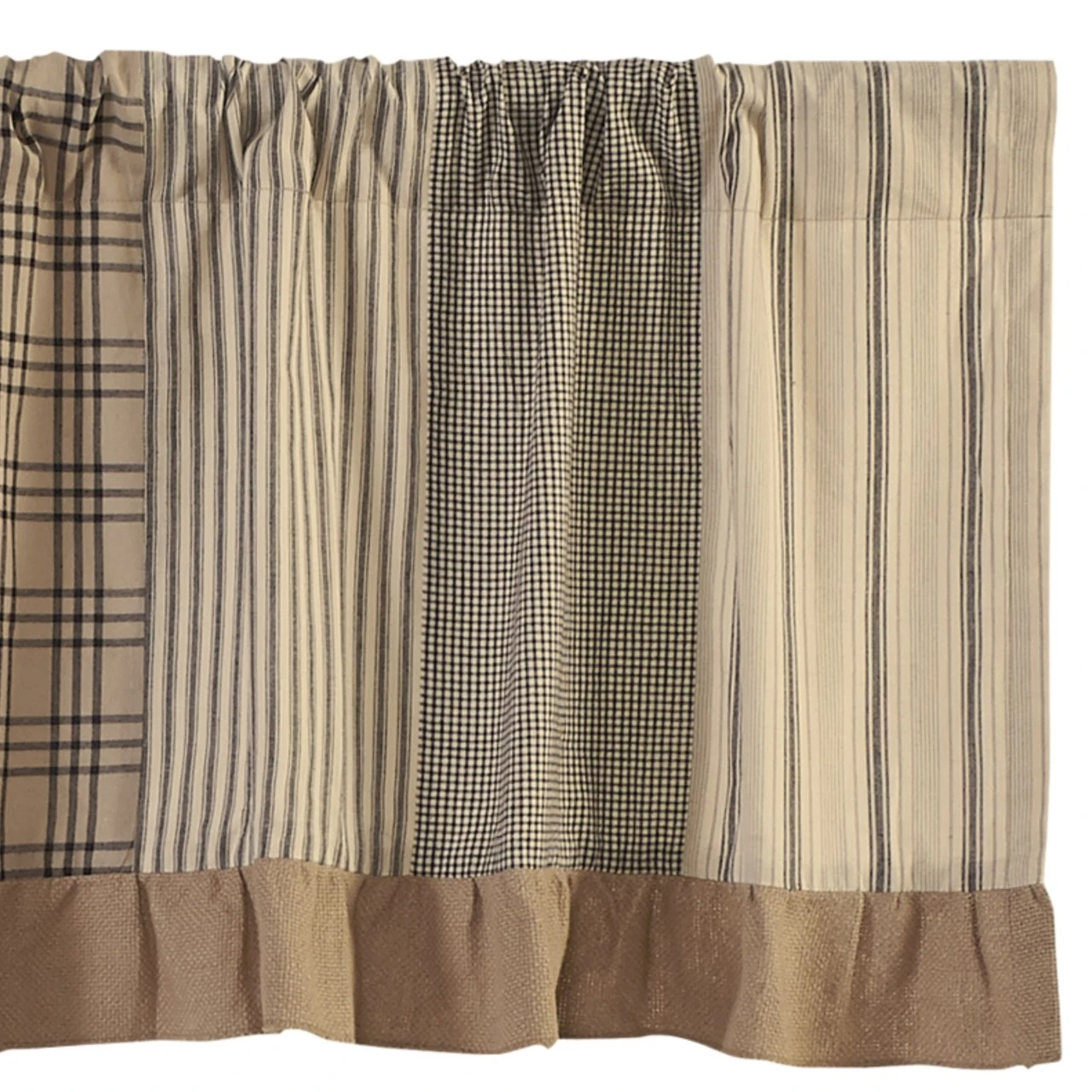 Sawyer Mill Charcoal Patchwork Valance - 90x19 1 Sawyer Mill Charcoal Patchwork Valance - 90x19