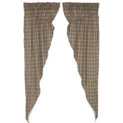 Alternative view of Sawyer Mill Charcoal Plaid Prairie Gathered Curtains - 72x84