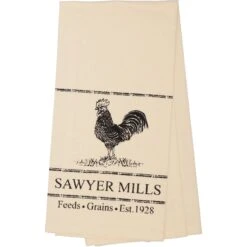Sawyer Mill Charcoal Poultry Tea Towels - Set Of 2
