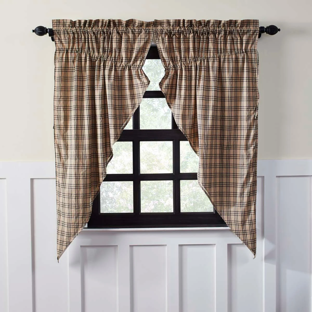Sawyer Mill Charcoal Prairie Gathered Curtains - 72x63 3 Sawyer Mill Charcoal Prairie Gathered Curtains - 72x63 - Image 3