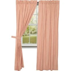 Sawyer Mill Red Ticking Stripe Panels - 80x84