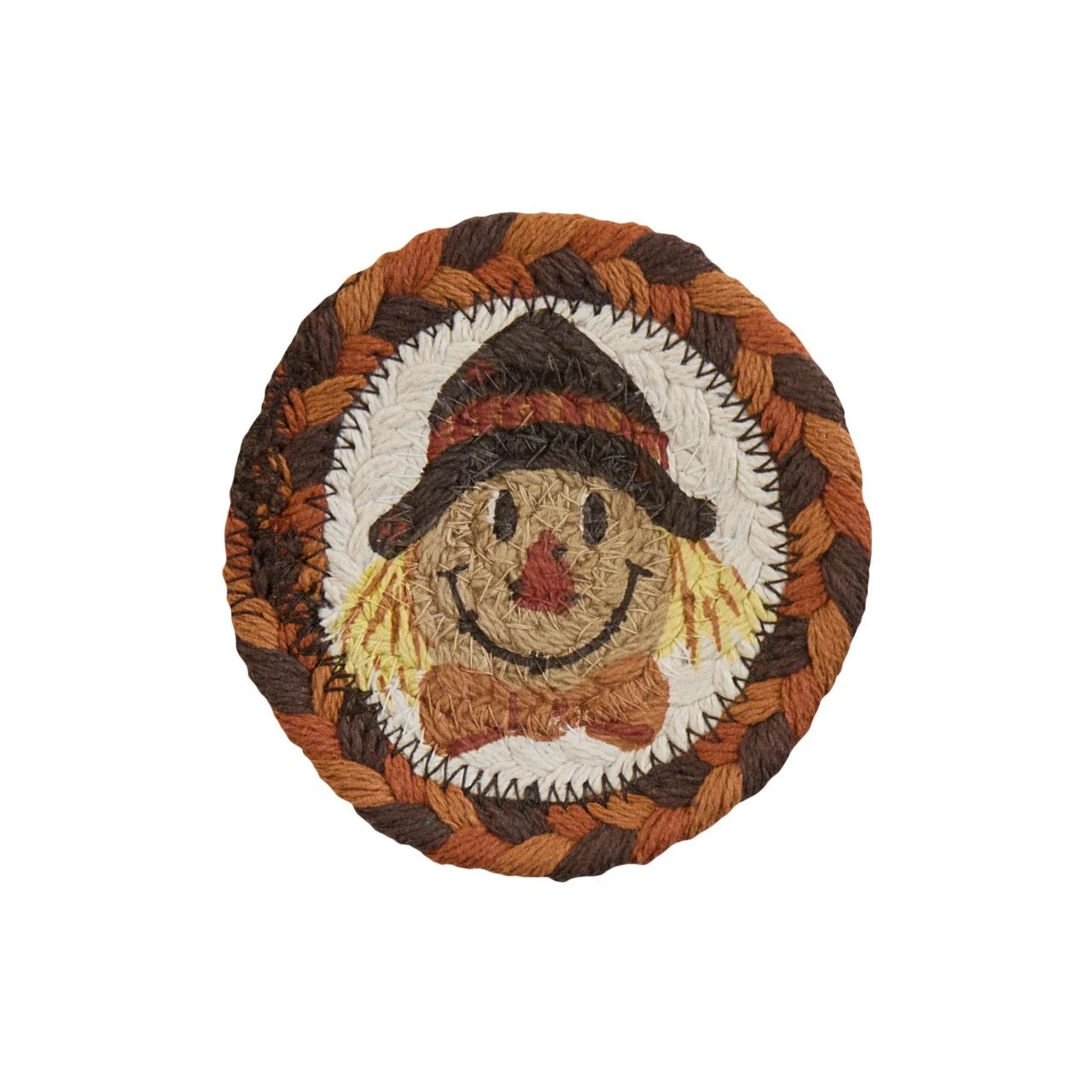 Scarecrow Braided Coasters - 4" Set Of 4 1 Scarecrow Braided Coasters - 4" Set Of 4