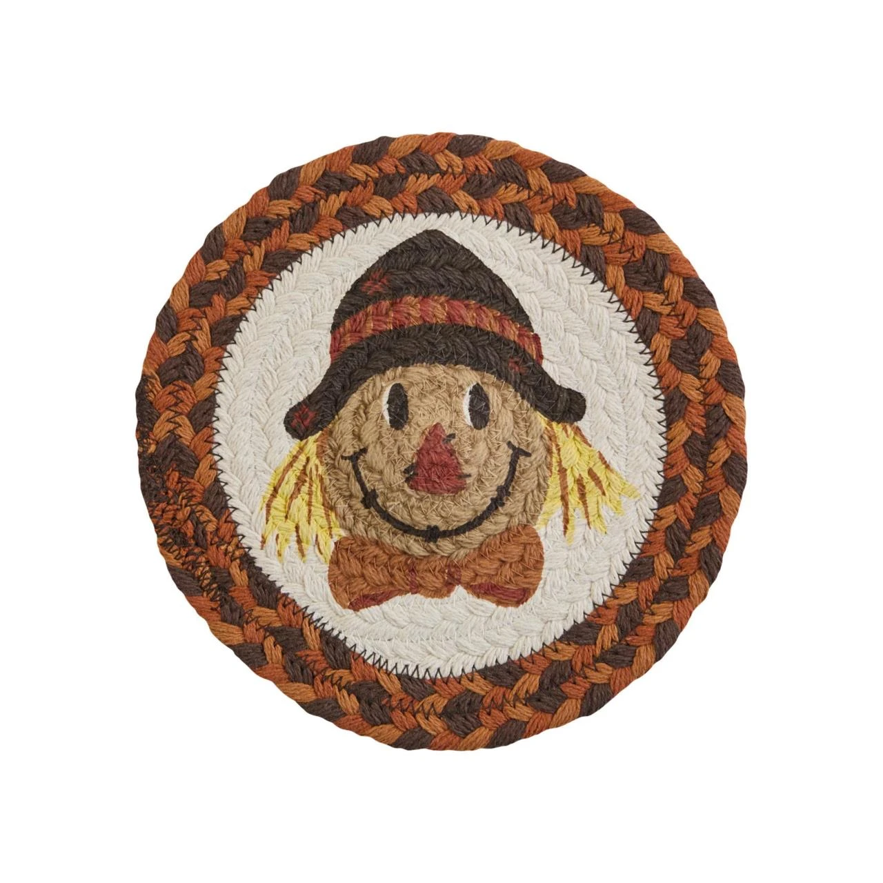 Scarecrow Braided Trivets - 8" Set Of 2 1 Scarecrow Braided Trivets - 8" Set Of 2